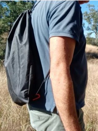 Packed into its daypack
